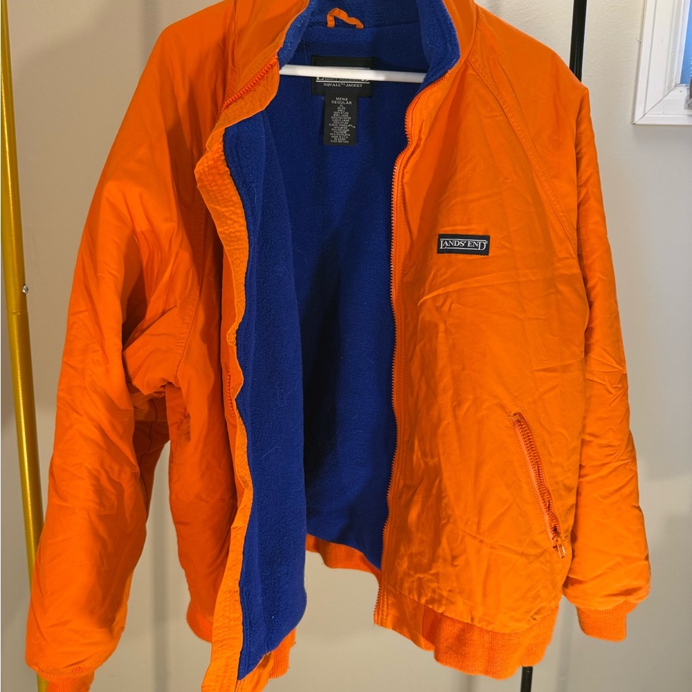 Vintage Land’s End Sport Orange Jacket with Blue Lining